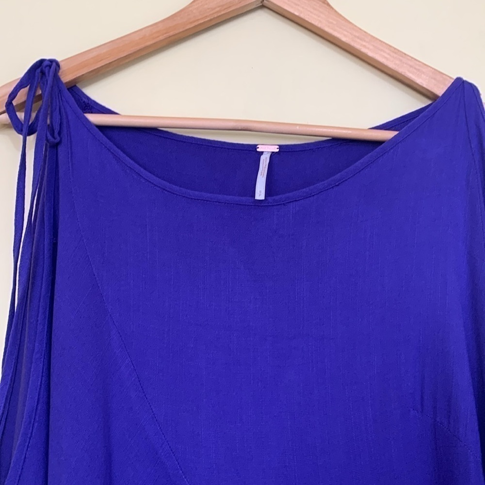 Free People | Clear Skies Purple Cold Shoulder Asymmetrical Tunic Dress S - Picture 13 of 17